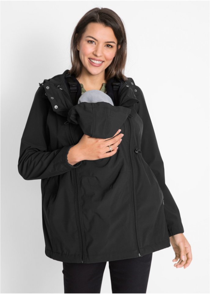 Softshell-Tragejacke / Umstandsjacke, weitenregulierbar