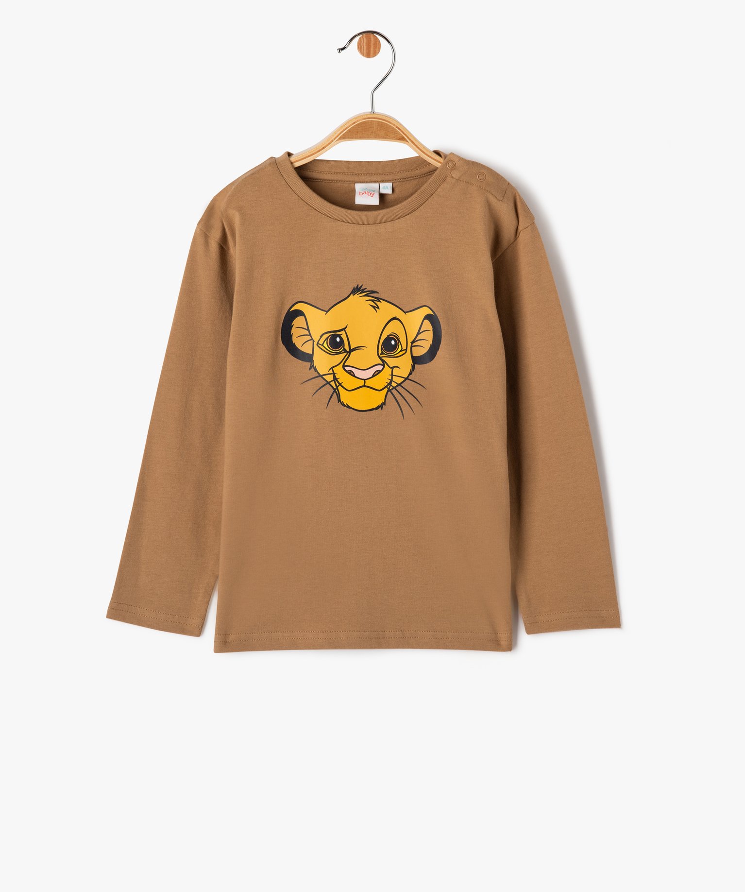 Tee-shirt manches longues imprimé Le Roi Lion bébé garo... marron | GEMO