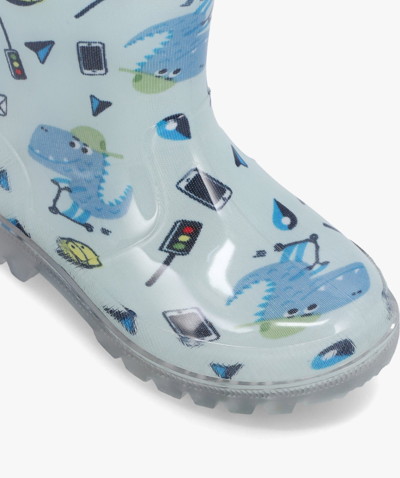 Bottes de pluie Garçon imprimées streetwear dinosaures gris | GEMO
