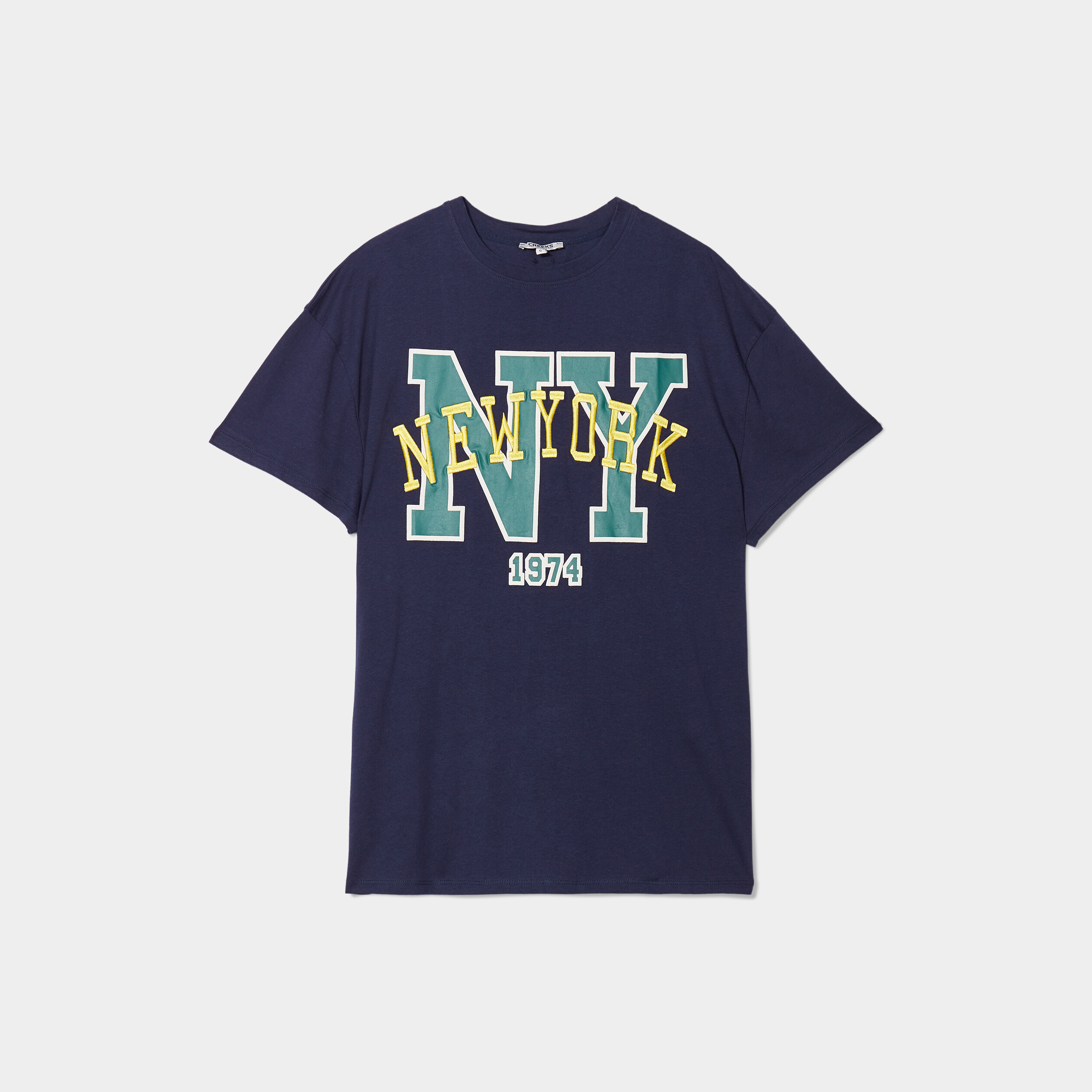 T-shirt manches courtes coton bleu marine femme | La Halle