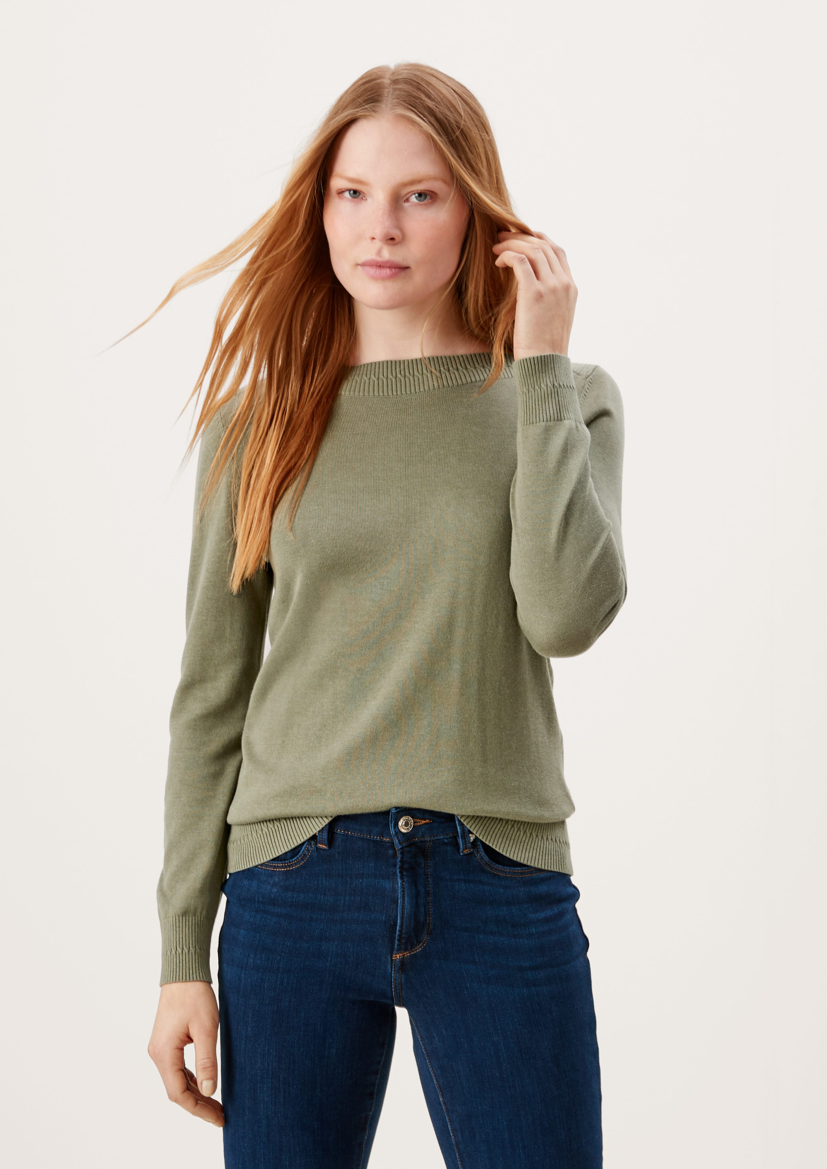 s.Oliver Strickpullover Pullover mit U-Boot-Ausschnitt