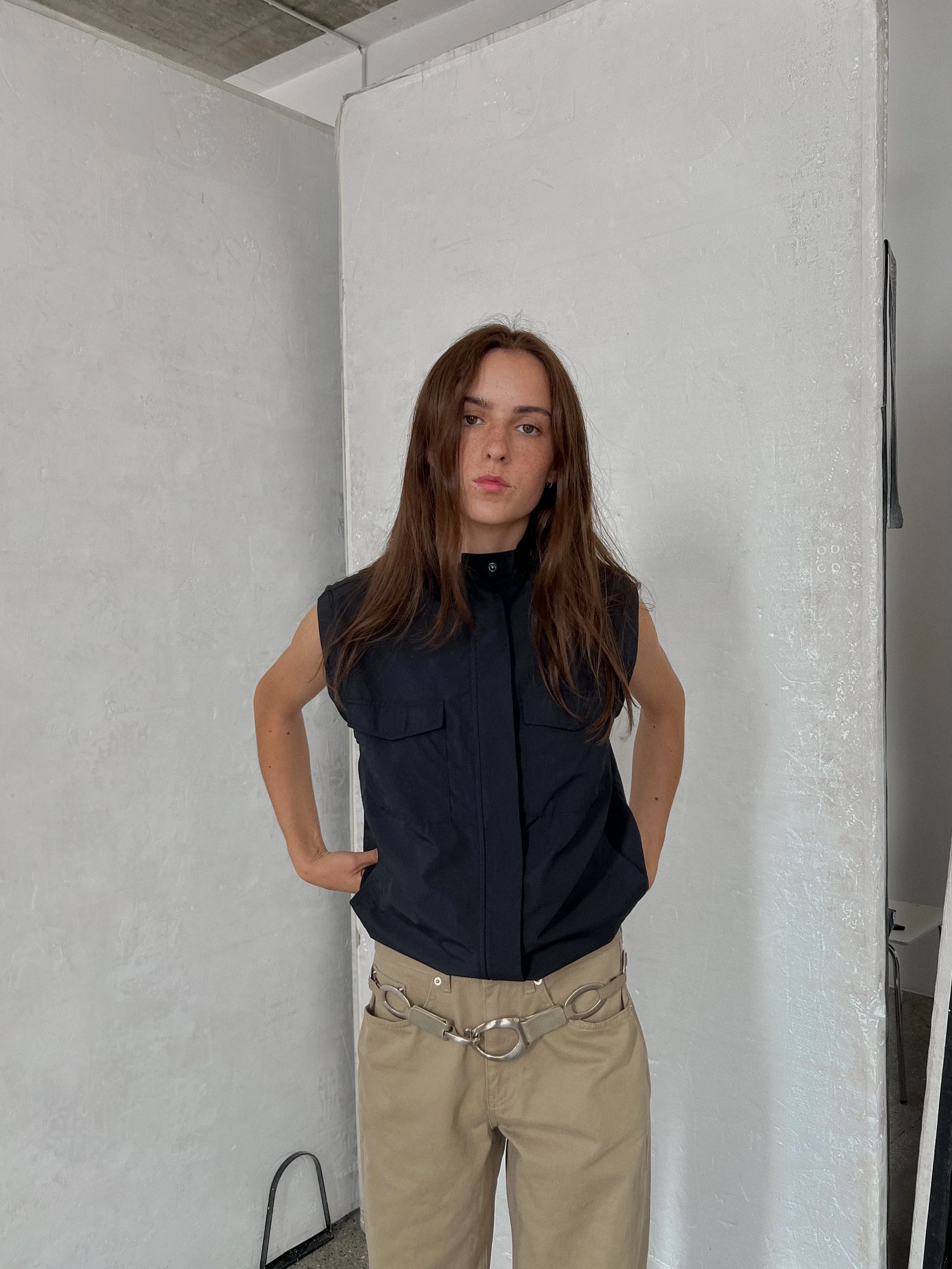 Niedrige Jeans mit weiten Beinen