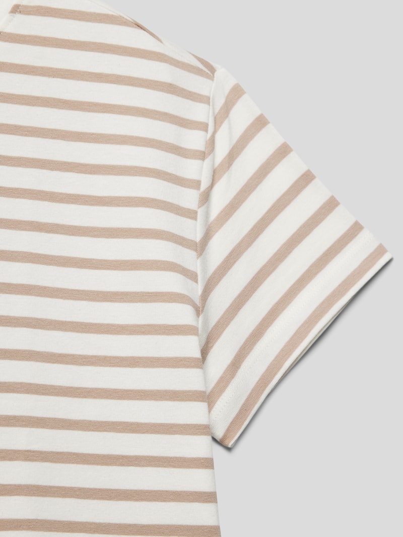 T-Shirt mit Streifenmuster Modell 'doha' in sand