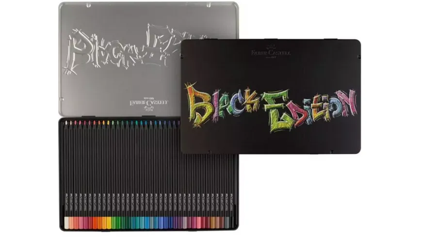 FABER-CASTELL Buntstifte Black Edition 36er Metalletui