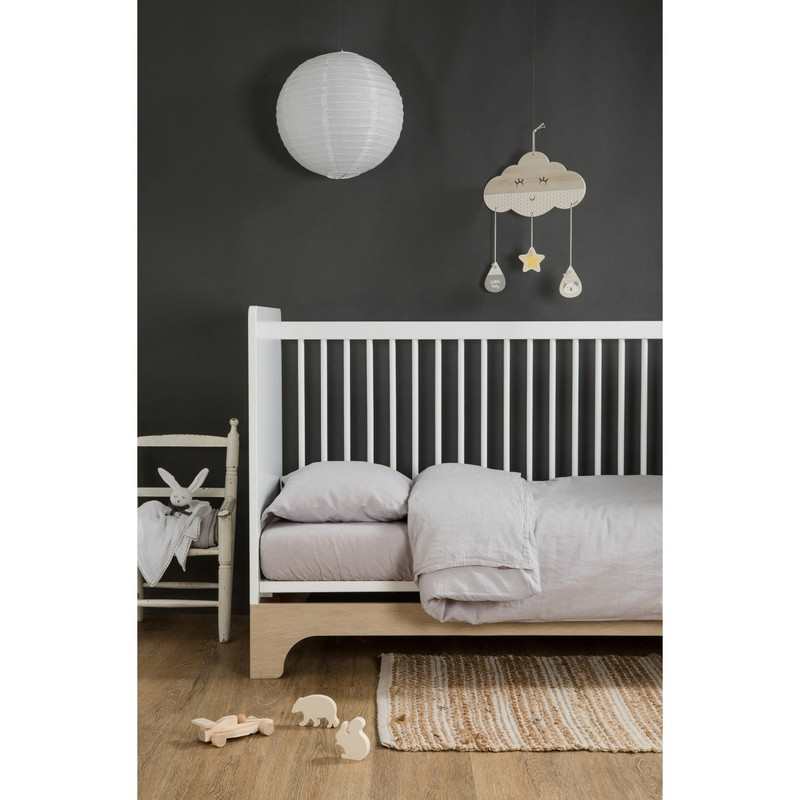 Housse de Couette bébé en Lin et Coton Bio + taie d'oreiller