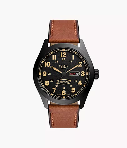 Fossil Uhr Defender Solarwerk Leder braun