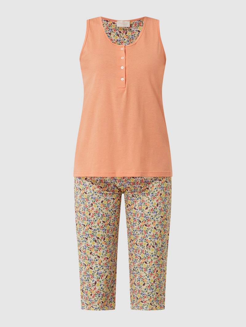 Pyjama aus Baumwolle in hellgelb