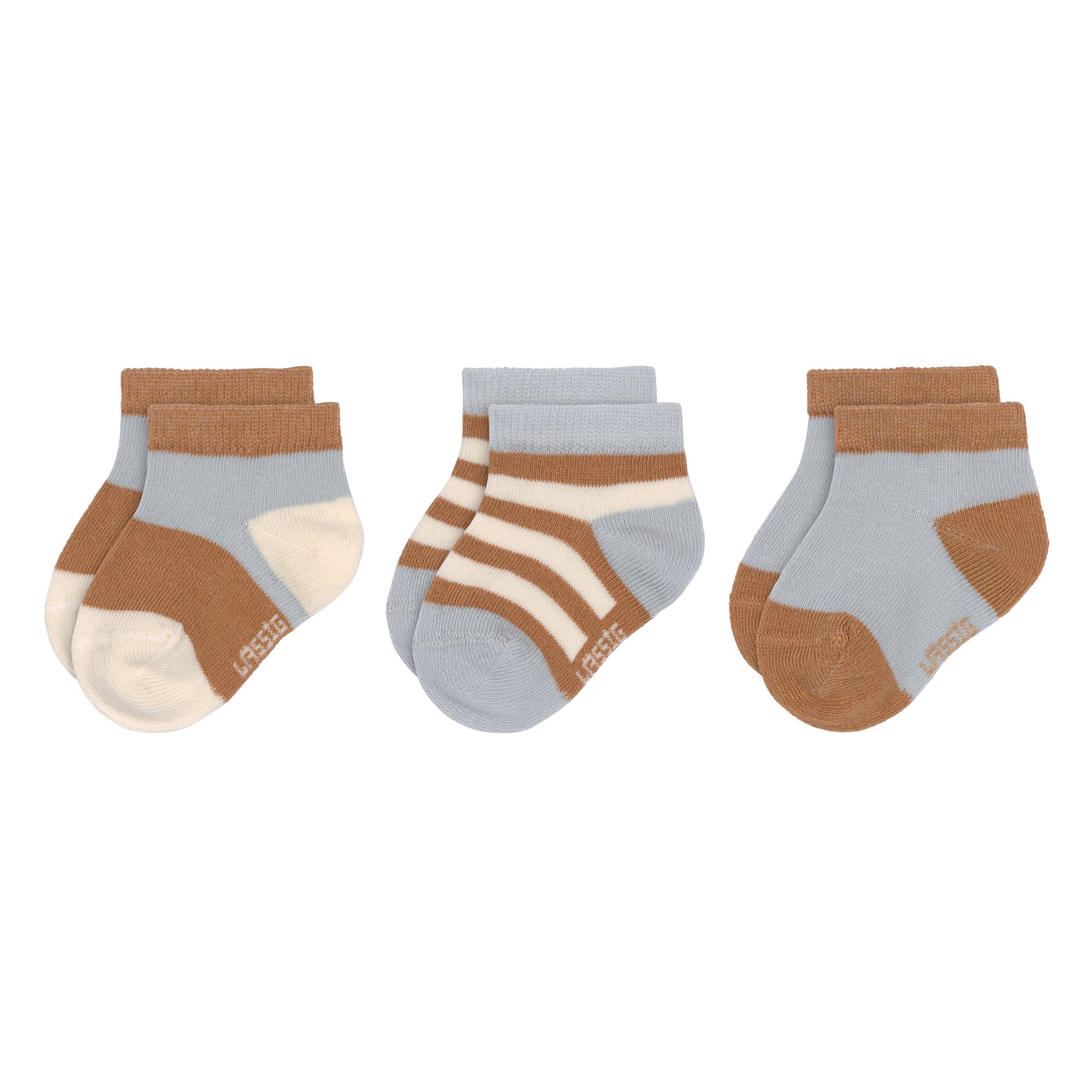 Kinder Sneaker Socken (3er-Set), Hellblau Karamell