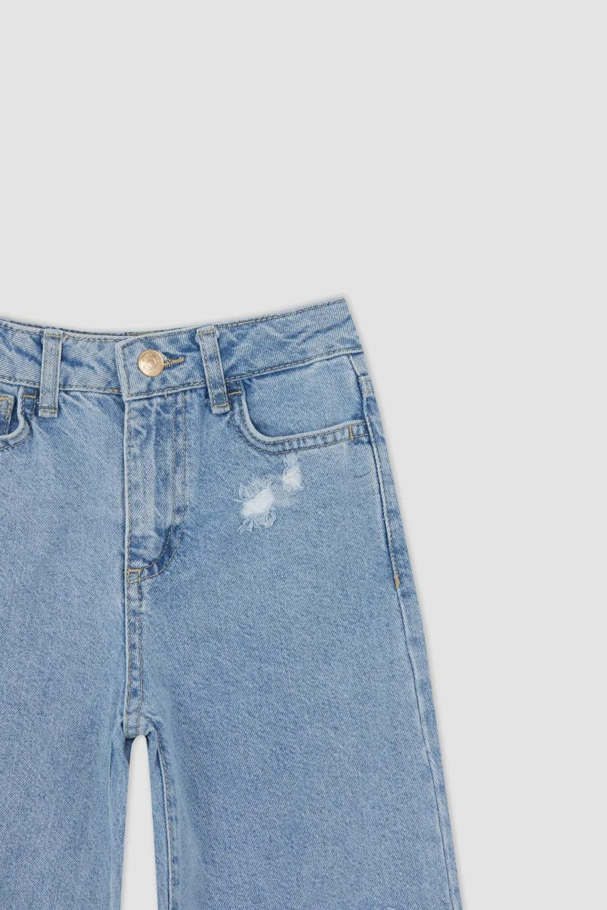 DeFacto  Zerrissene recycelte Jeanshose für Mädchen mit weitem Bein
