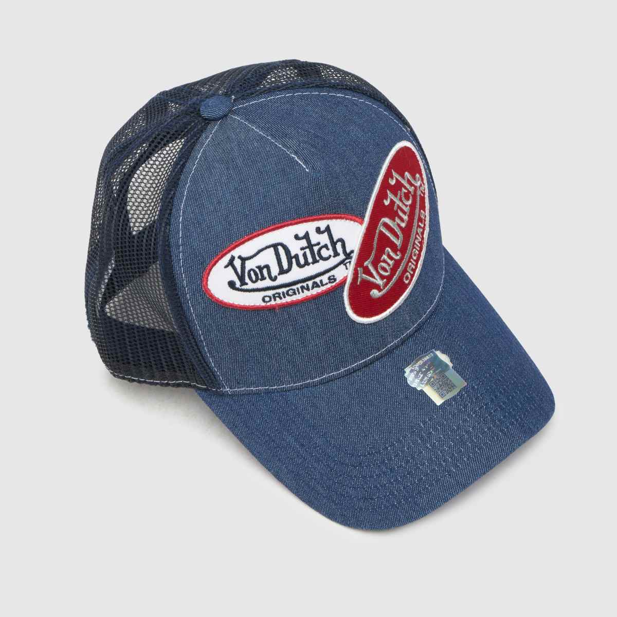 Von Dutch marinblå truckerkeps med russelmönster