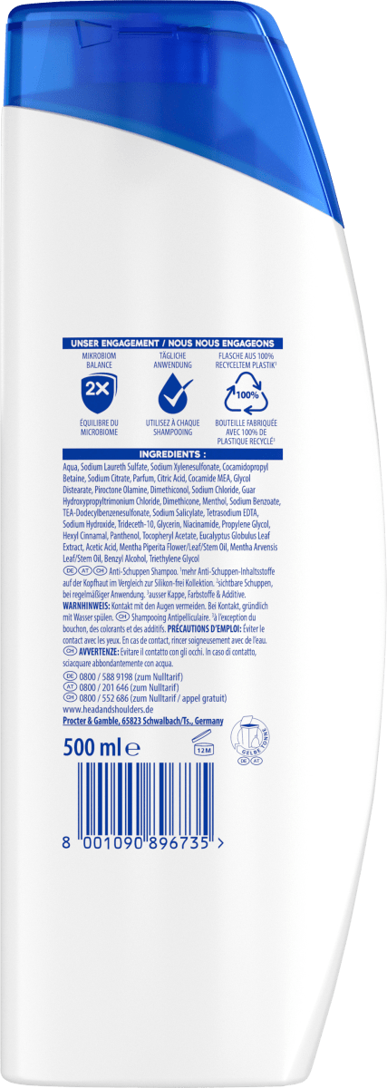 Shampoo Anti-Schuppen bei juckender Kopfhaut, 500 ml