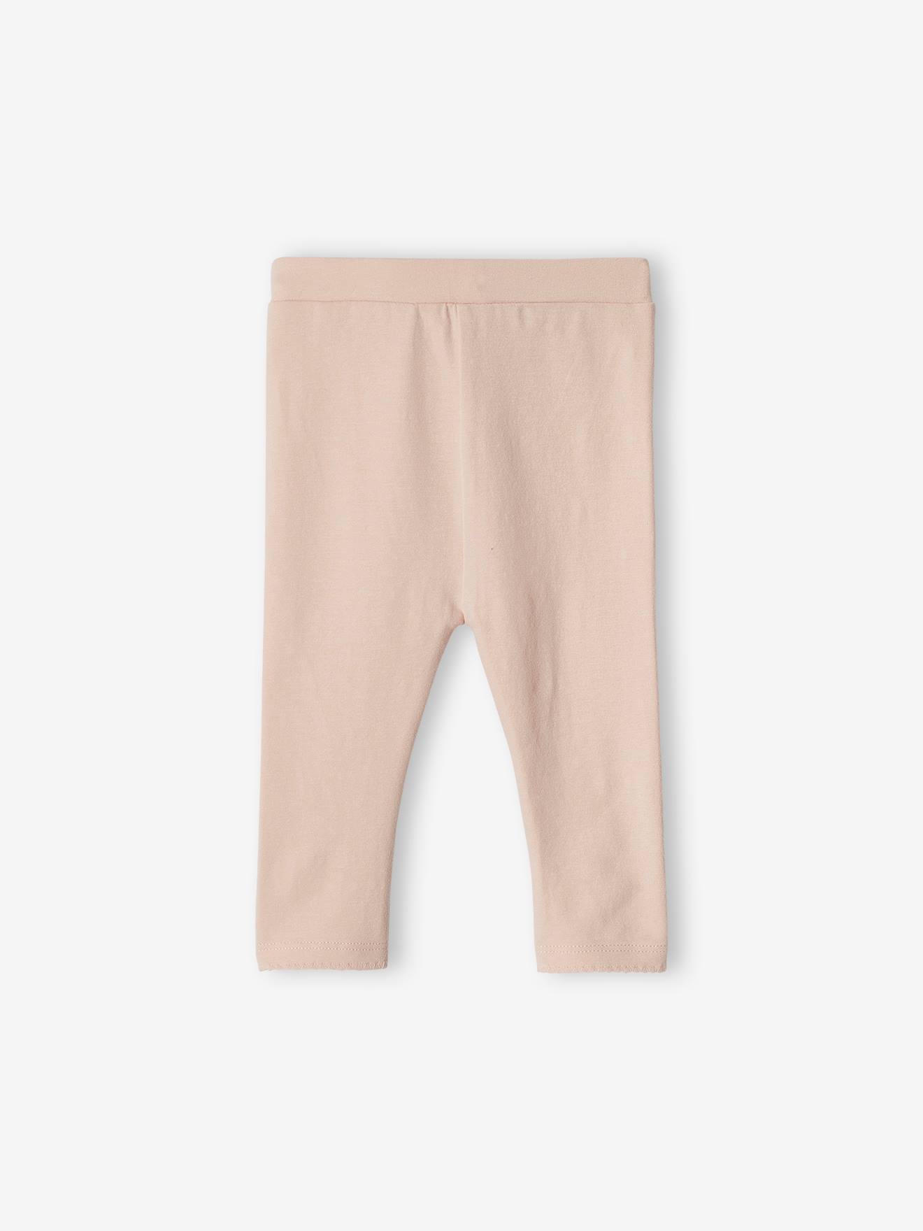 Lot de 2 leggings basic bébé BASICS rose pâle