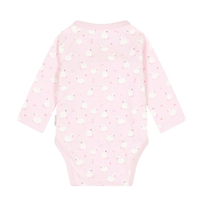 Wickelbody langarm, rosa für Mädchen