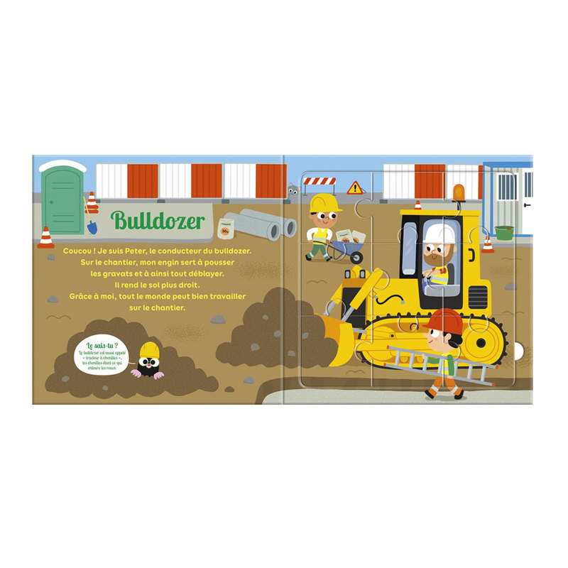 Mon livre puzzle les engins de chantier - Lito