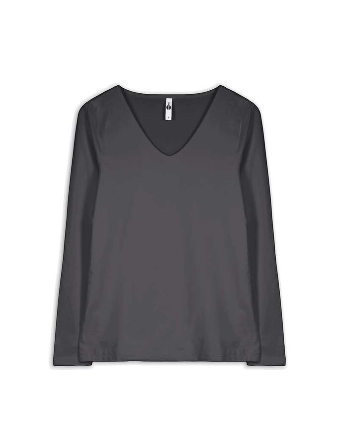 Langarmshirt - V-Ausschnitt