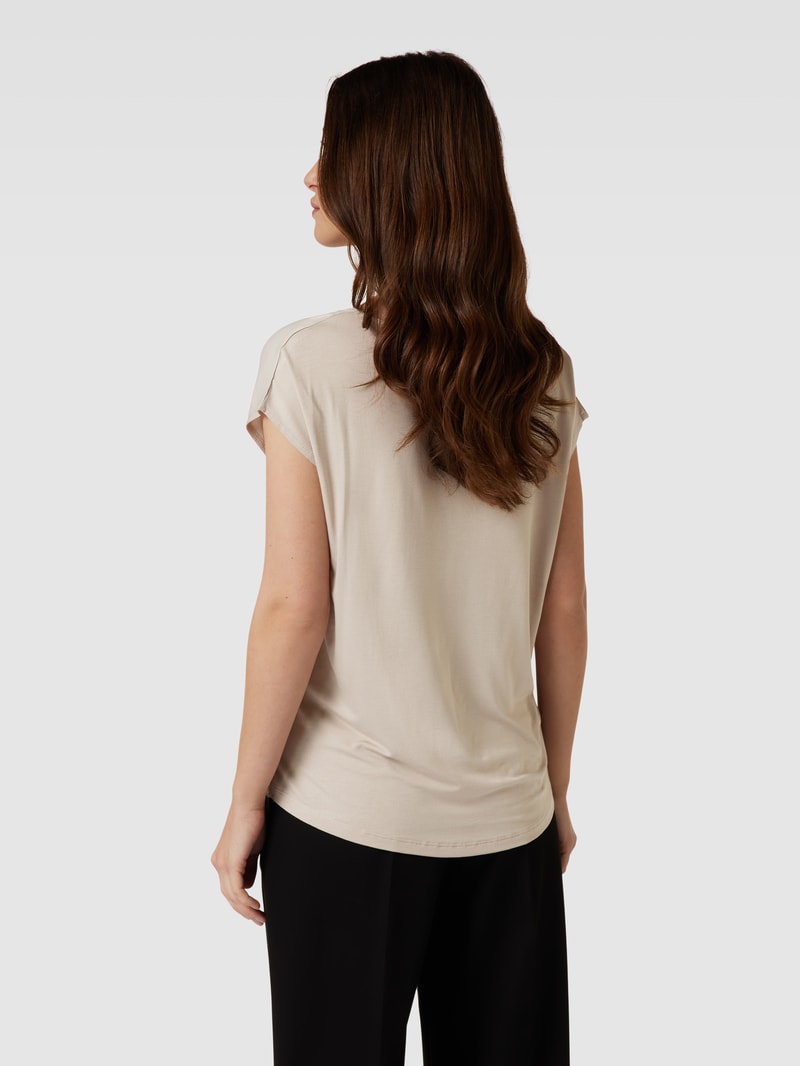 T-Shirt mit U-Boot-Ausschnitt in sand