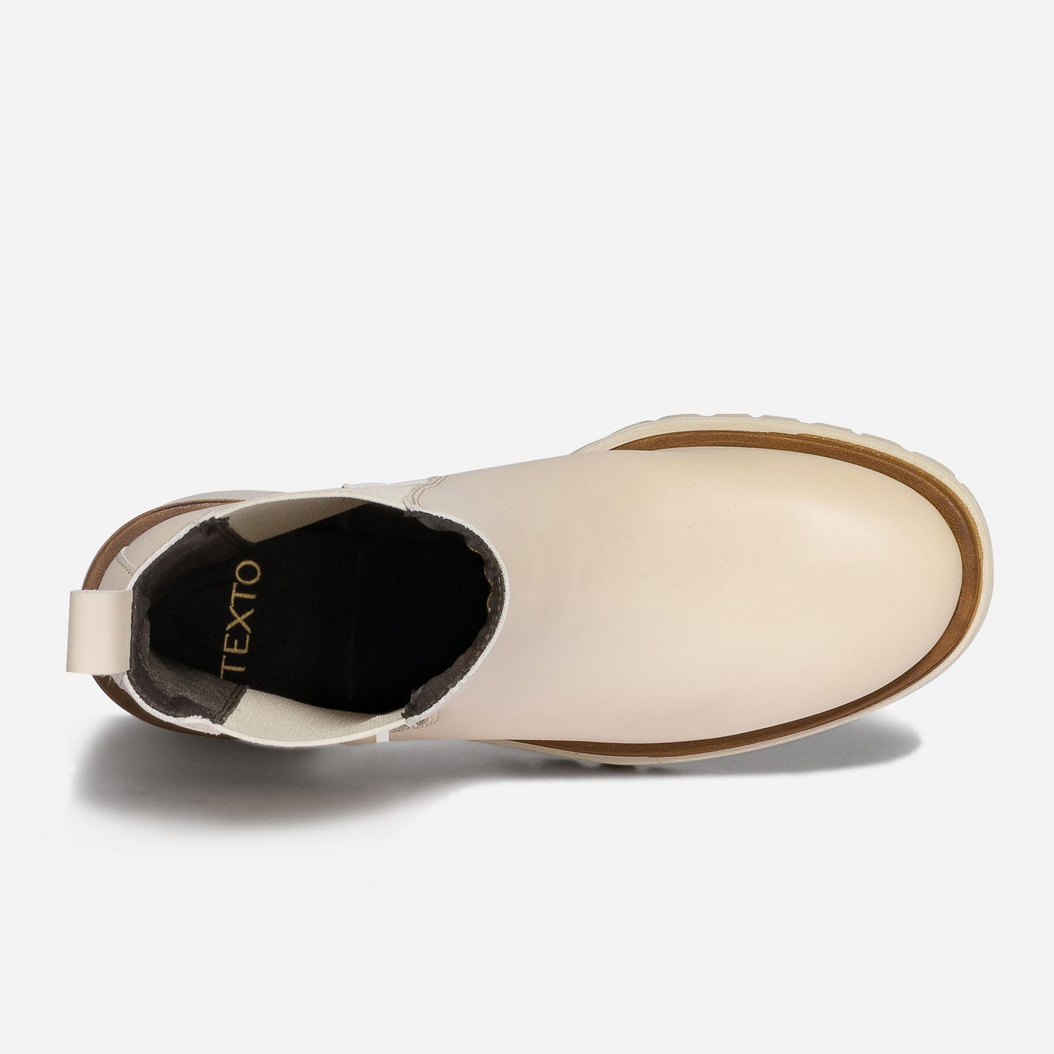 Chelsea boots TEXTO écru en cuir