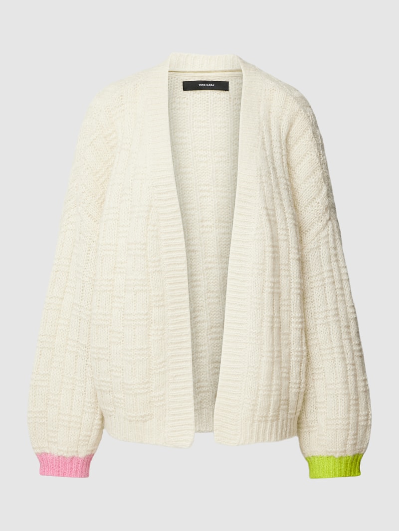 Strickcardigan mit Strukturmuster Modell 'INGRID' in offwhite