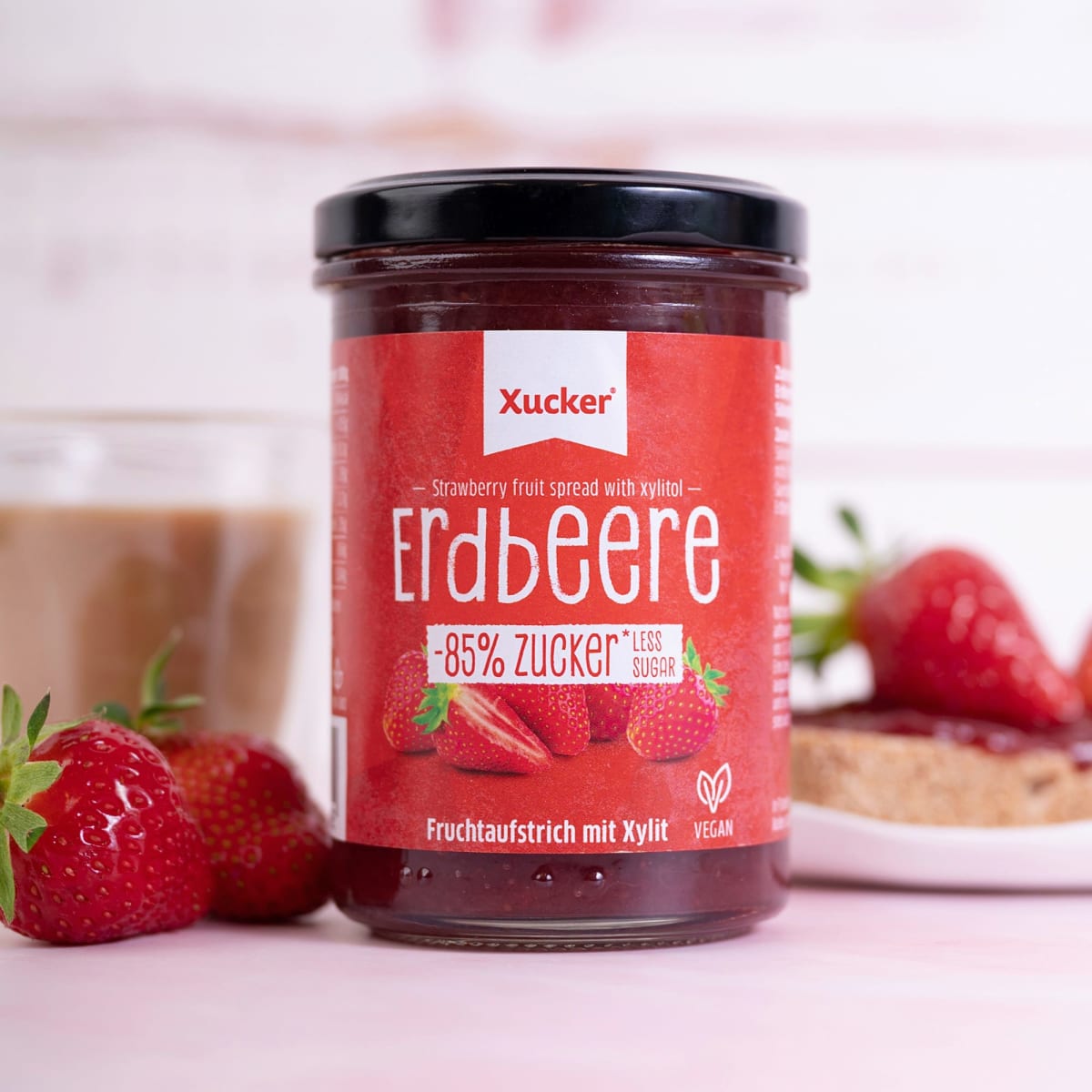 Fruchtaufstrich, Erdbeere mit Xylit, 220 g