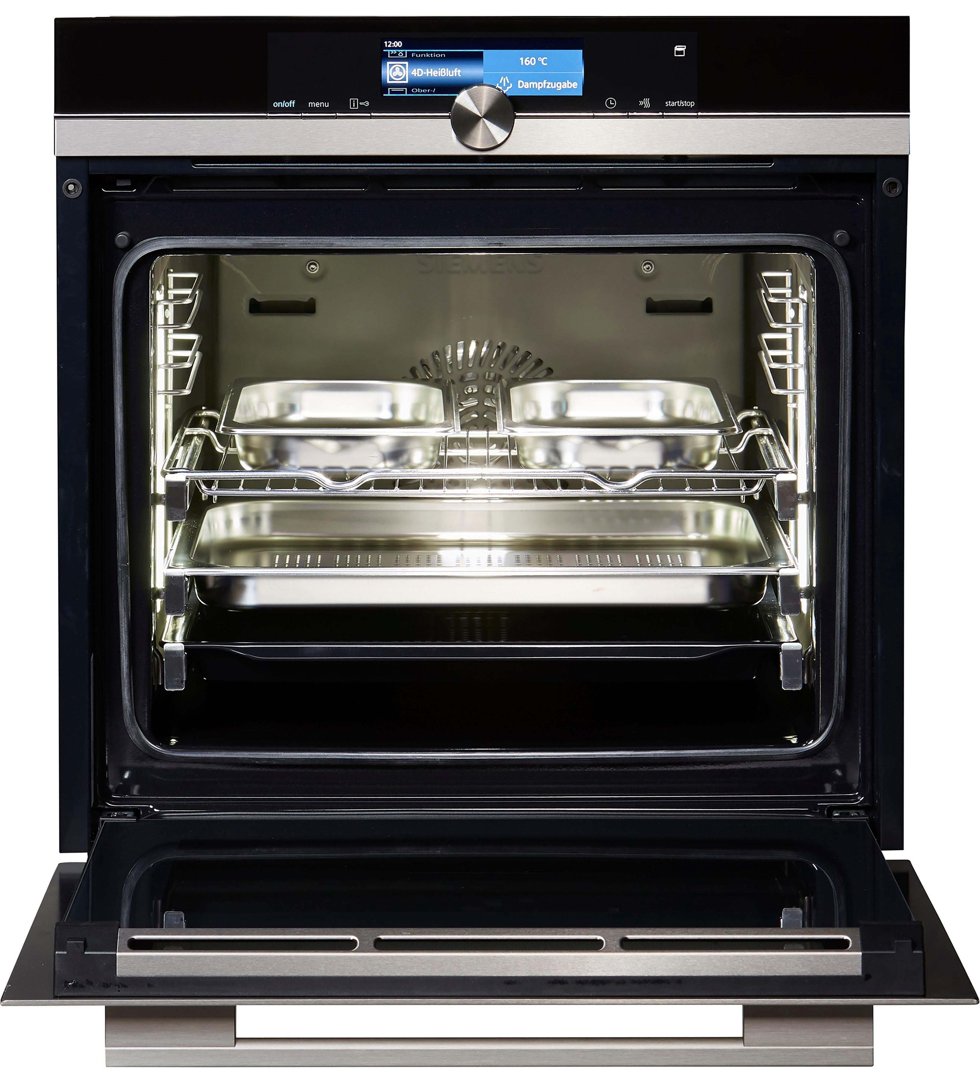 SIEMENS Dampfbackofen HS658GXS7, mit 3-fach-Teleskopauszug, ecoClean Plus