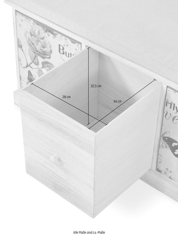 Sitzbank mit Schmetterling-Design