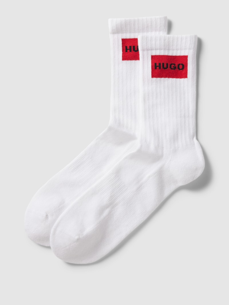 Socken mit Label-Stitching im 2er-Pack in weiß