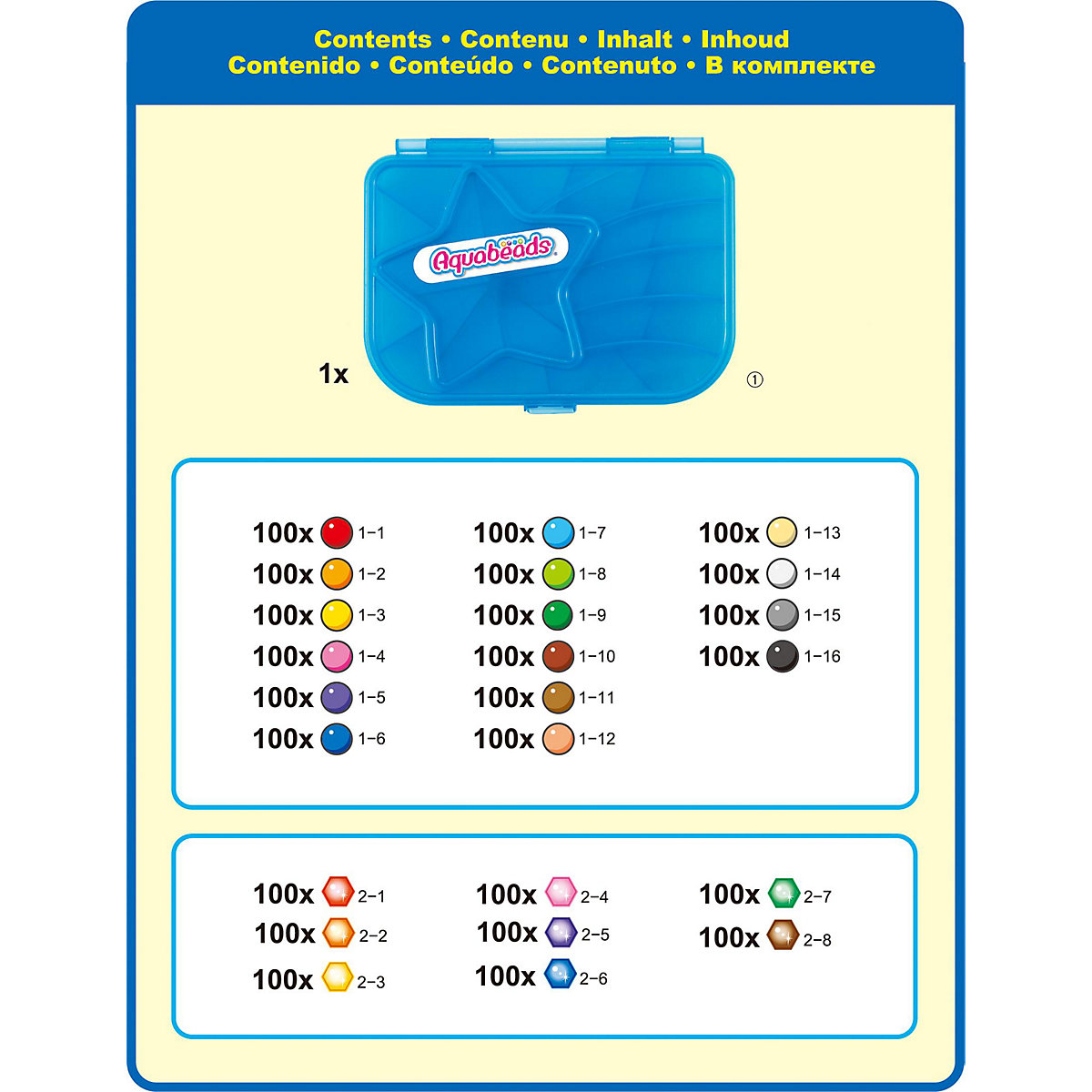 Aquabeads Maxi Nachfüllbox, 2.400 Perlen in 24 Farben