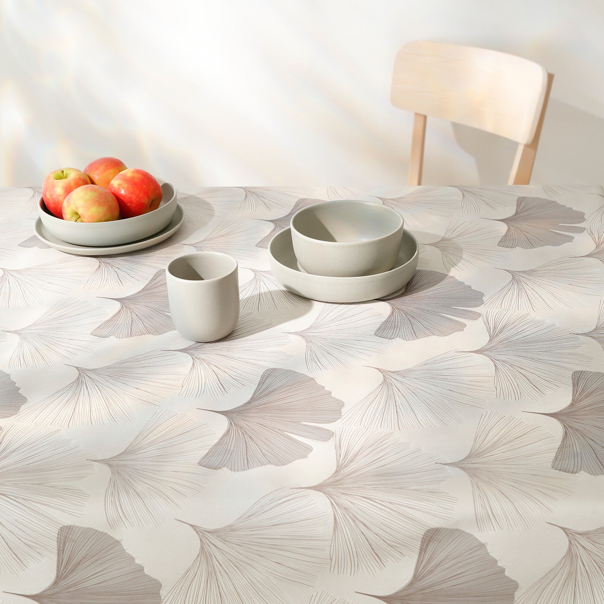 Nappe toile cirée imprimée gingko