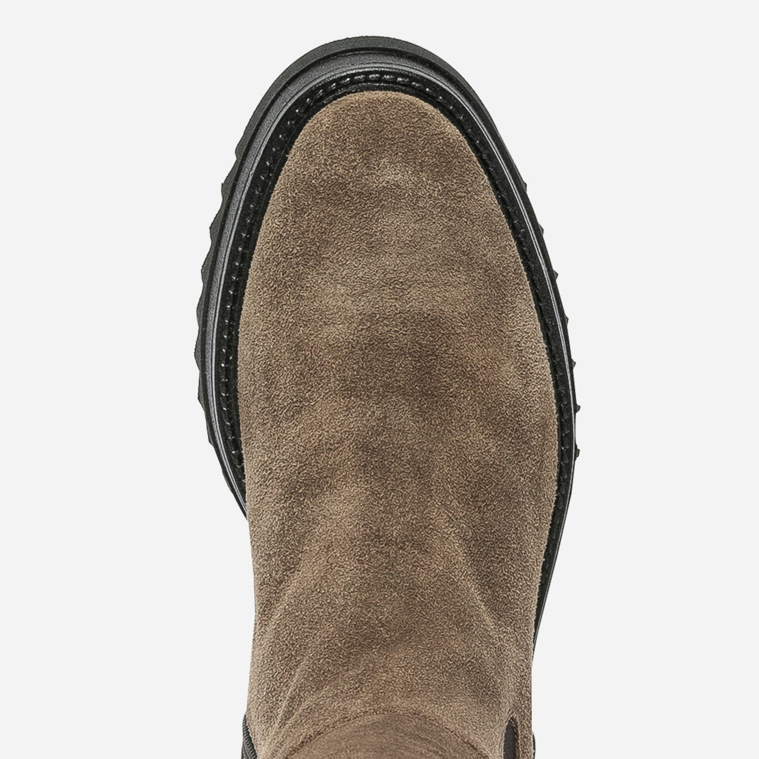Botte TEXTO beige en cuir velours à semelle crantée