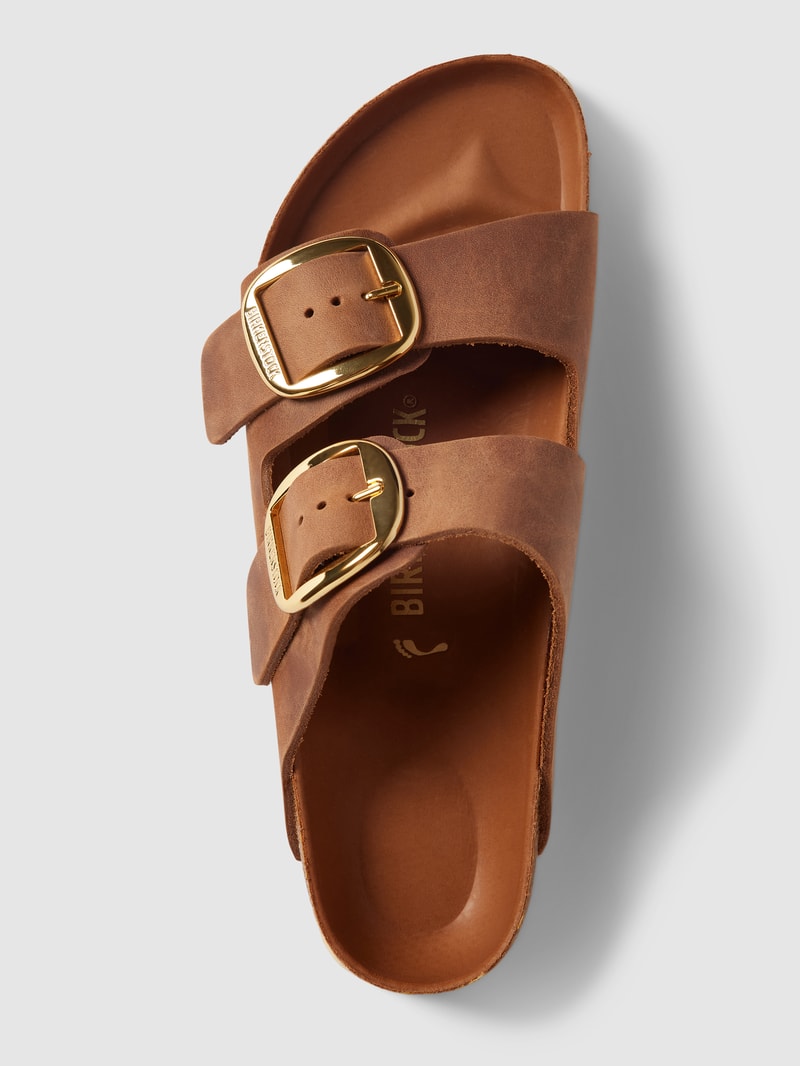 Slides aus echtem Leder Modell 'Arizona' in cognac