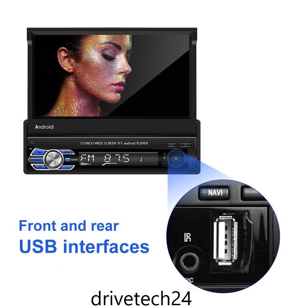 GABITECH 1 DIN 7 Zoll Android 12 Autoradio mit Bluetooth GPS Navigation USB Autoradio (FM-Bereich: FM 87,5 ~ 108 MH)