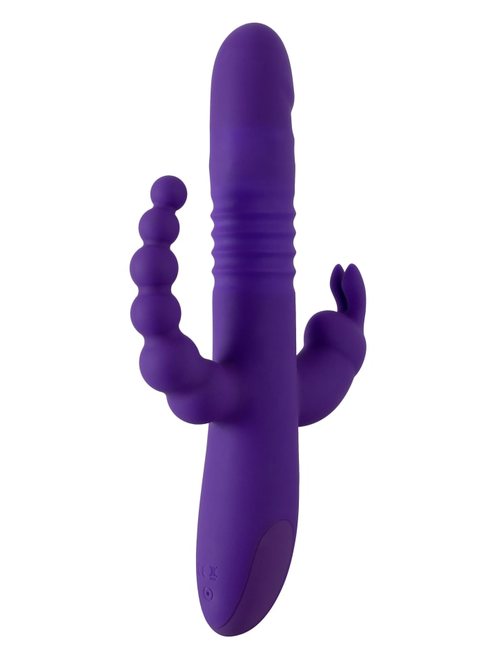 Sweet Smile Vib mit Stoßfunktion und Klitorisreizer Thrusting Pearl Triple in lila günstig kaufen 26 cm