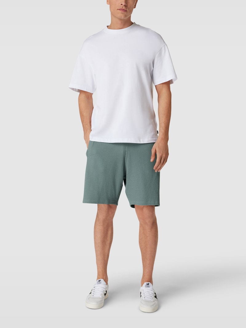 Shorts mit Strukturmuster in petrol