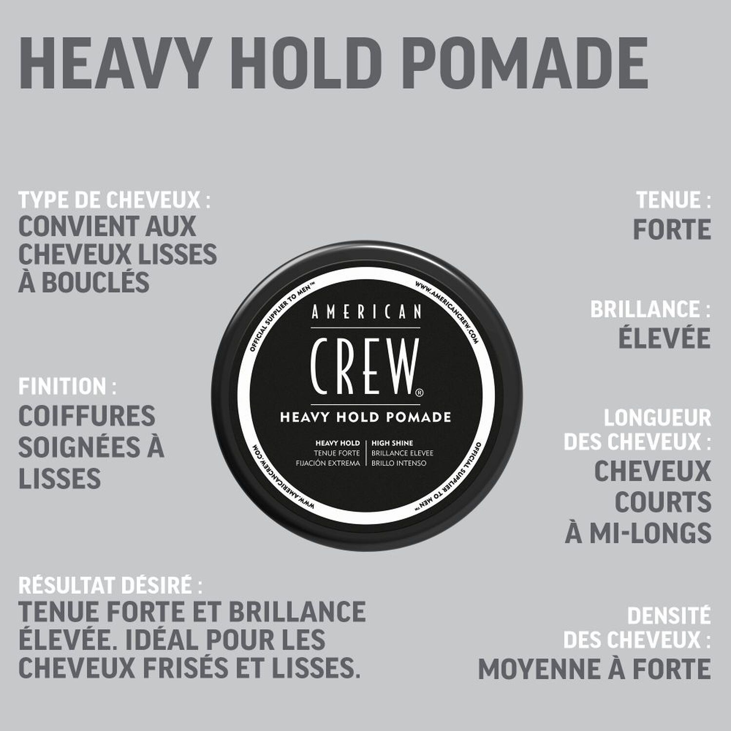 American Crew HEAVY HOLD POMADE™ Cire coiffante