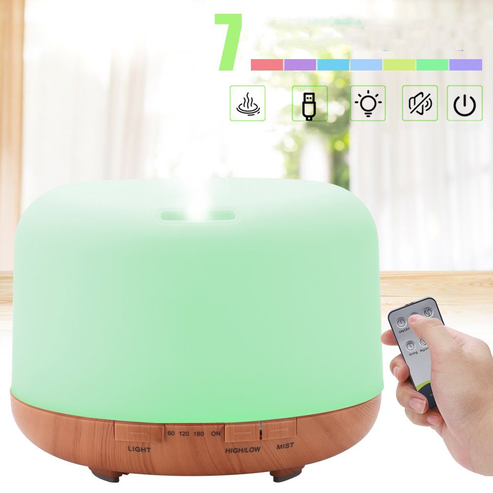 AKKEE Diffuser 500ml Aroma Diffuser, Ultraschall Aromatherapie Diffuser, 0,50 l Wassertank, für Ätherische Öle, Luftbefeuchter mit Timer, Automatische Abschaltung