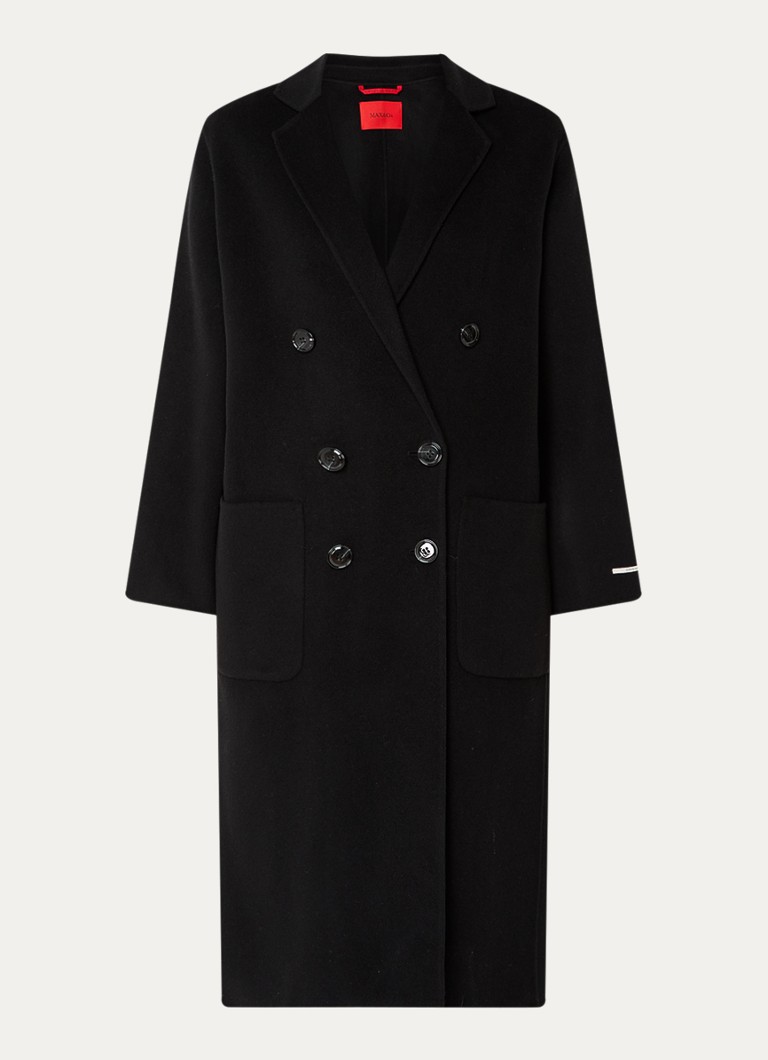 Max & Co Elemento double-breasted coat in virgin wool blend with checked design