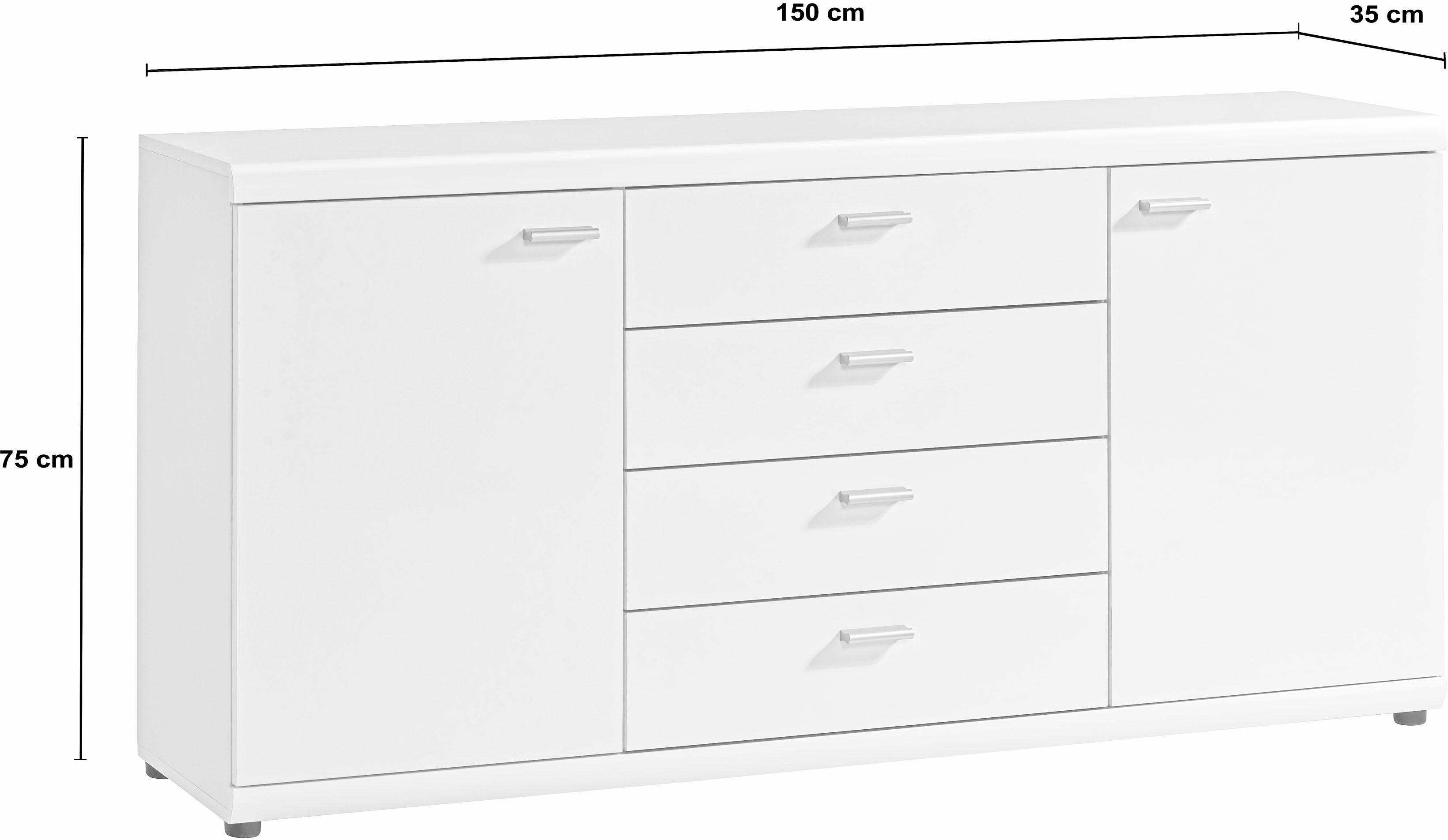 Procontour Kommode Sun, Breite 150 cm, mit 4 Schubkästen