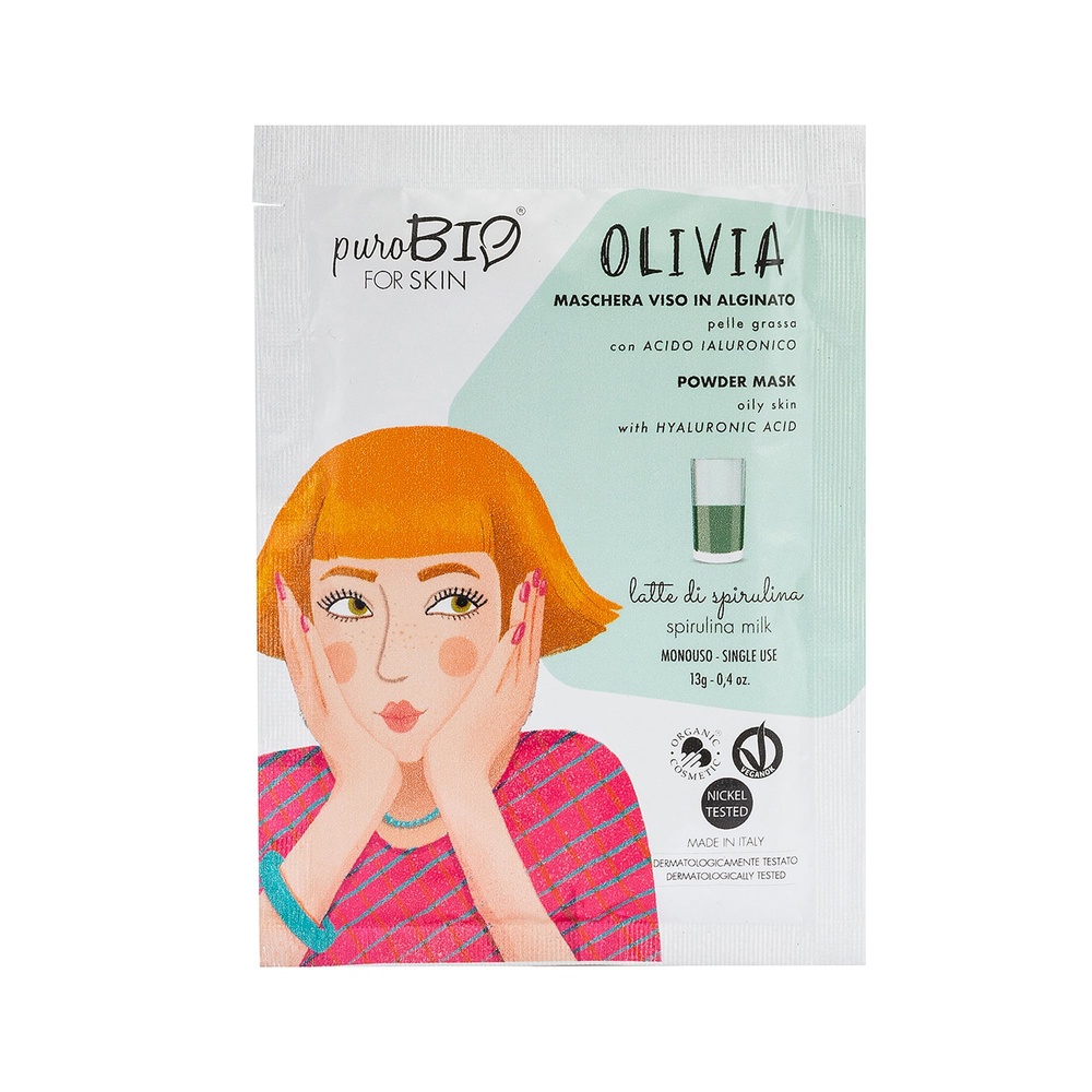 Purobio OLIVIA - Masque peel off Peau grasse ou mixte - LAIT SPIRULINE