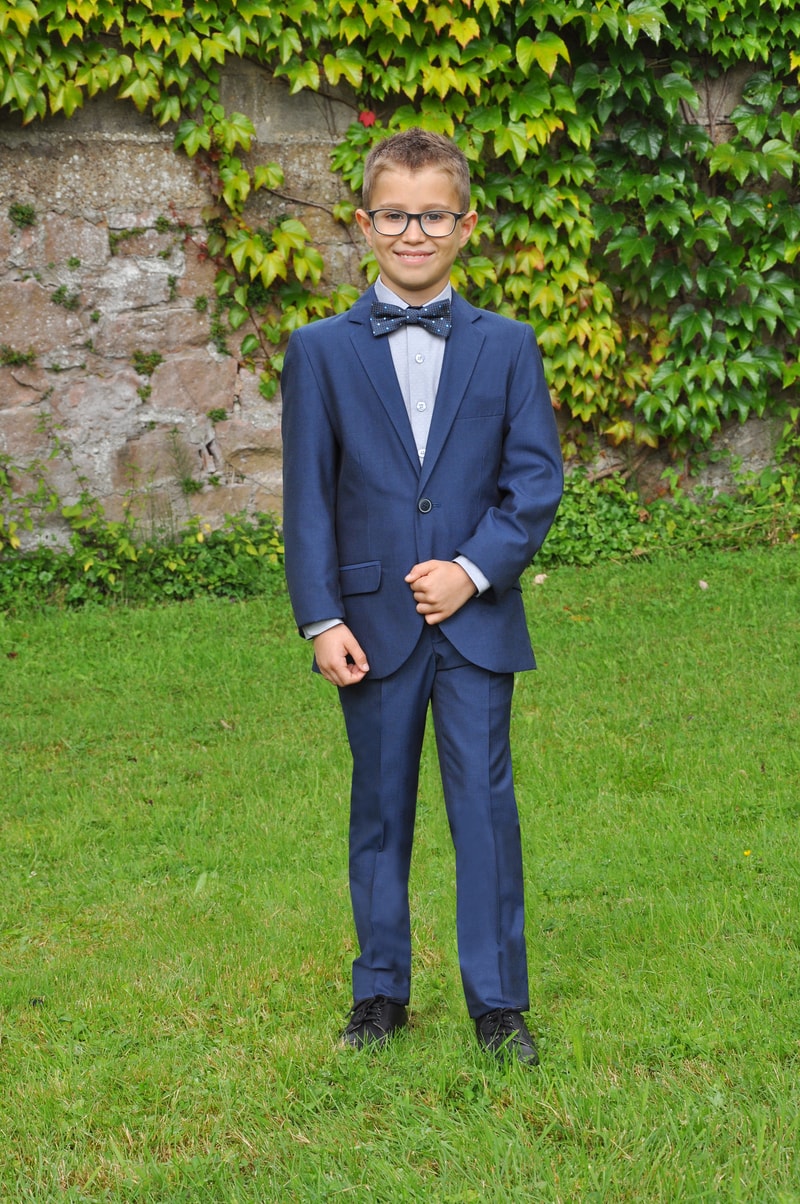 Regular Fit 2-Knopf-Sakko mit fallendem Revers in blau