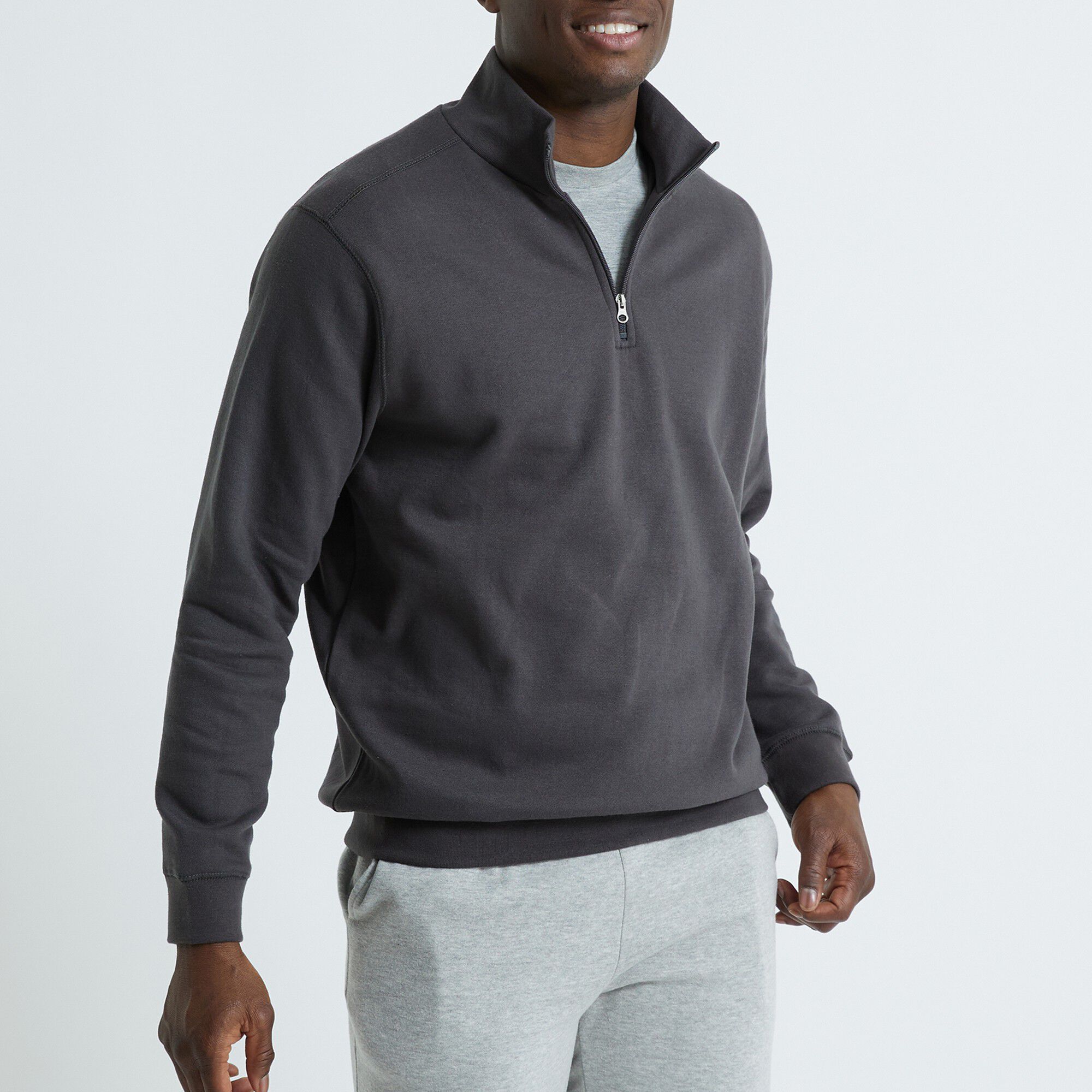Sweat molleton col camionneur zippé