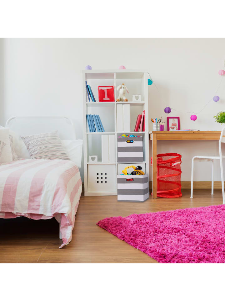 relaxdays 2 x Aufbewahrungsbox in Grau/ Weiß - (B)30,5 x (H)30,5 x (T)30 cm günstig kaufen onesize