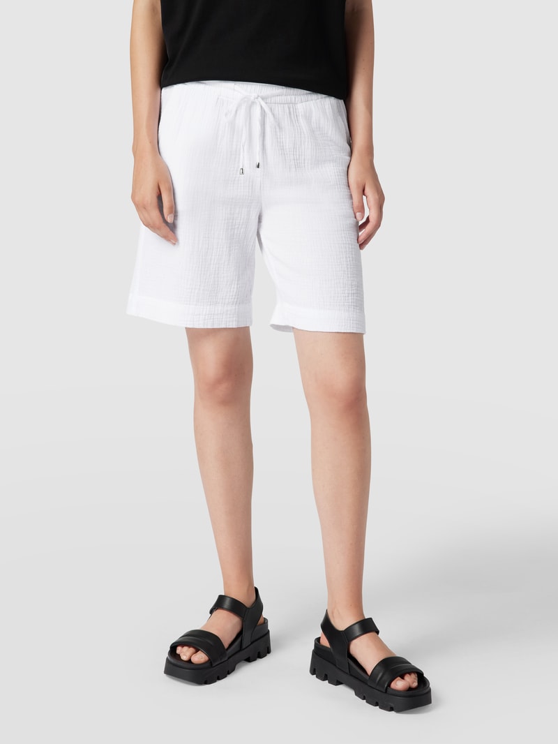 Bermudas mit Strukturmuster in weiß