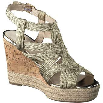 La Strada Keilsandale in gold