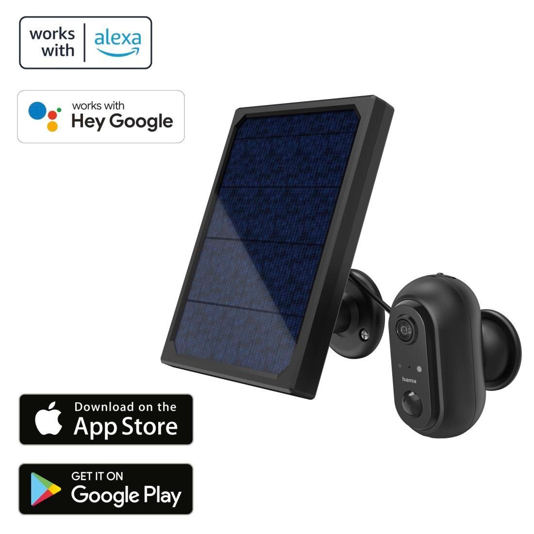 Hama WLAN Kamera Outdoor (App, Solar, Nachtsicht, Bewegungsmelder, Live) Smart Home Kamera (Außenbereich, Innenbereich)