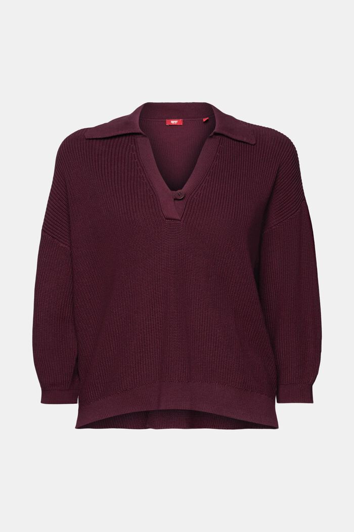 Strickpullover mit Polokragen, 100 % Baumwolle