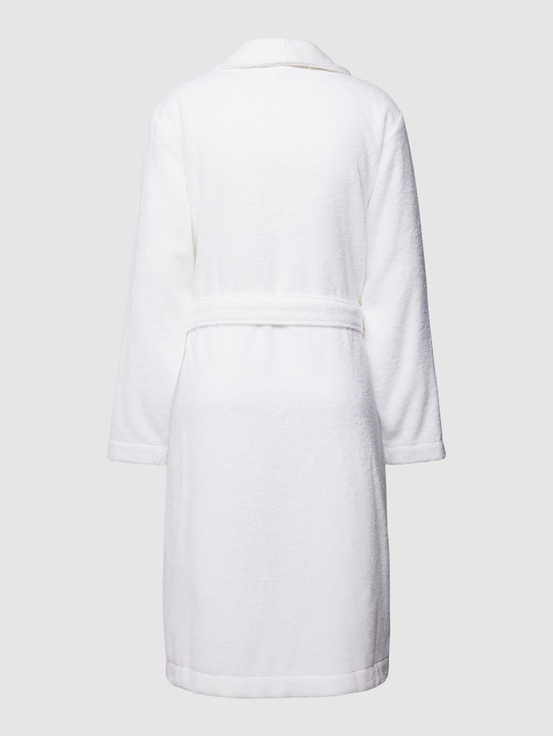 Bademantel mit Label-Stitching Modell 'MONOGRAM' in weiß