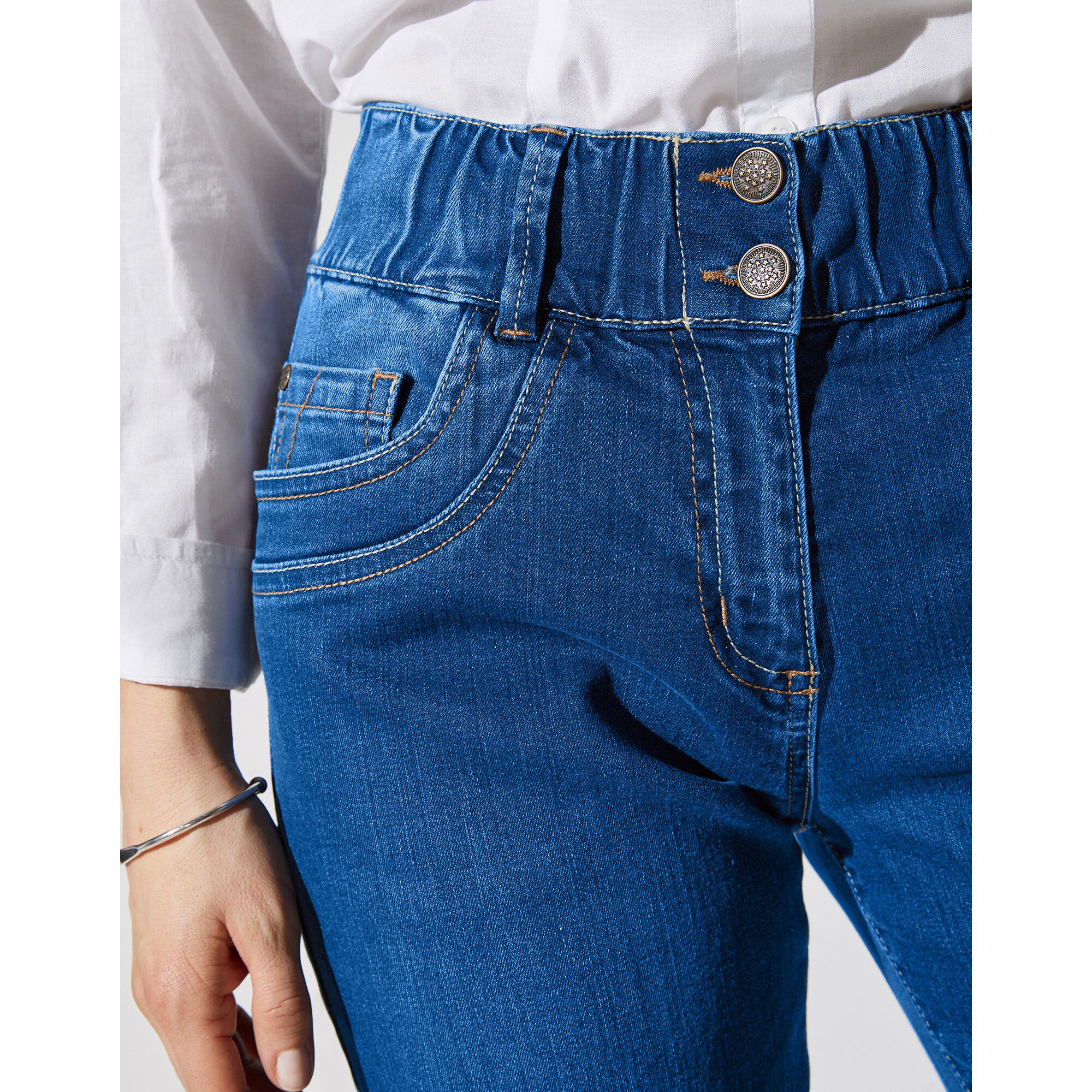 Jean mom taille élastiquée stretch