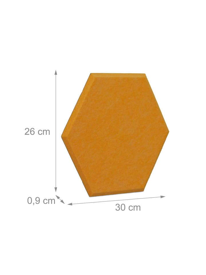 relaxdays 6 x Filzpinnwand in Gelb - (B)30 x (H)26 x (T)0,9 cm günstig kaufen onesize