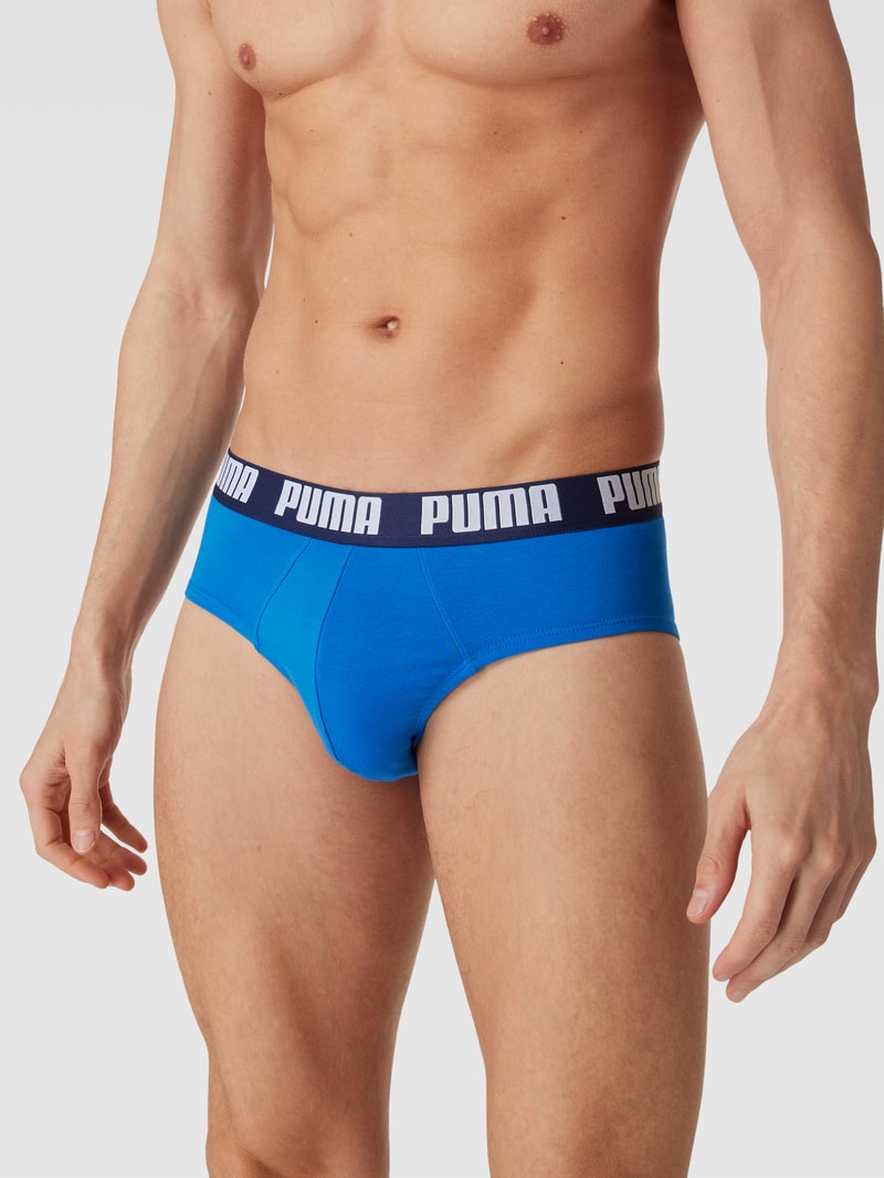 Slip mit elastischem Logo-Bund im 4er-Pack in royalblau