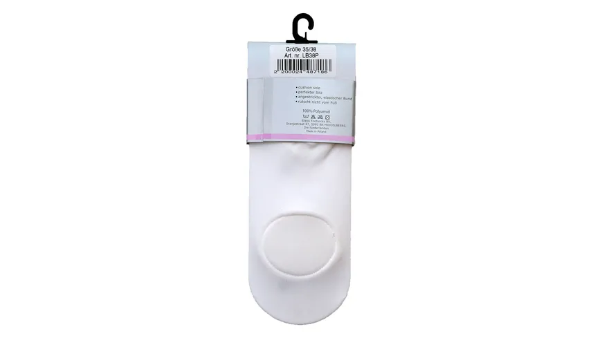 Steps Damen Füßlinge Ballerina mit Pad Super Soft weiß
